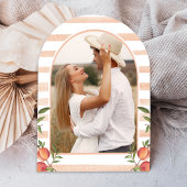 ラブイズスイートピーチフルーツアーチブライダルシャワー 招待状