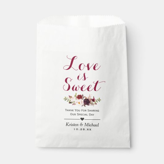 ラブイズスイートブルゴーニュフローラ結婚式の引き出物 フェイバーバッグ (正面)