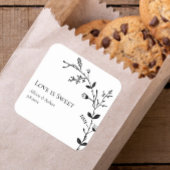 ラブイズスイートミアンダつる植物結婚式の引き出物 スクエアシール