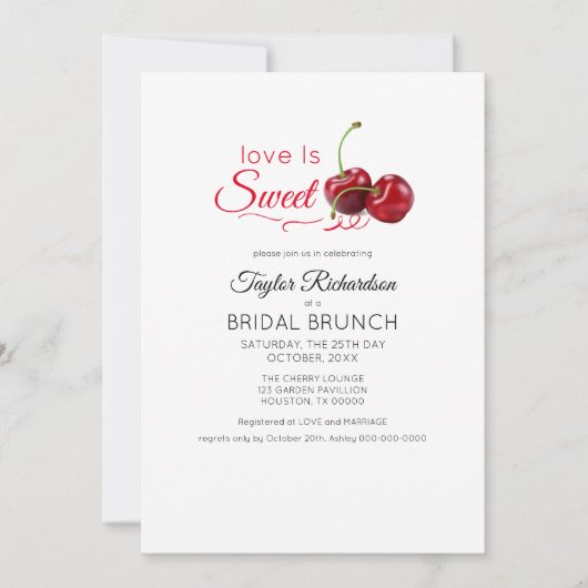 ラブイズスウィートさくらんぼブランチ結婚ズ 招待状 (正面)