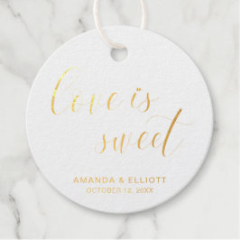 ラブイズスウィートシンプルエレガントな結婚式金ゴールド フェイバータグ