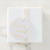 ラブイズスウィートシンプルエレガントな結婚式金ゴールド フェイバータグ (箱)