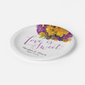 ラブイズスウィートフローラブーケ | 黄色がかった紫色 ペーパープレート (アングル)