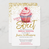 ラブイズスウィートブライダルシャワー婚約カップケーキ 招待状 (正面/裏面)