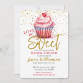 ラブイズスウィートブライダルシャワー婚約カップケーキ 招待状 (正面)