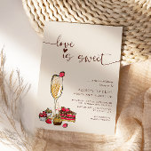 ラブイズスウィートブライダルシャワー金ゴールドシャンパングラス 招待状