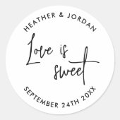 ラブイズスウィートモダン結婚式の引き出物 ラウンドシール (正面)