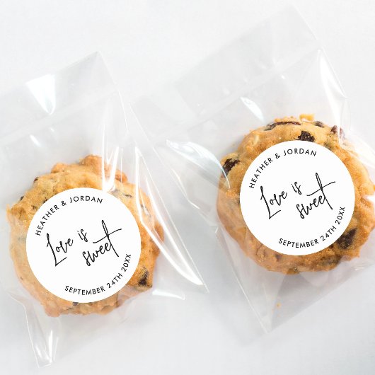 ラブイズスウィートモダン結婚式の引き出物 ラウンドシール