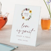 ラブイズスウィート秋の結婚式ブライダルシャワーひまわり 台座サイン (インサイチュ)