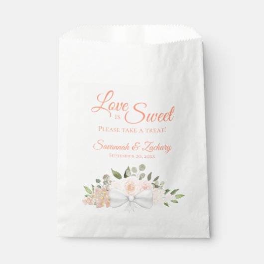 ラブイズスウィート素朴コーラルピーチフローラ結婚ズ フェイバーバッグ (正面)