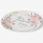 ラブイズスウィート赤面フローラブライダルシャワー ペーパープレート (アングル)