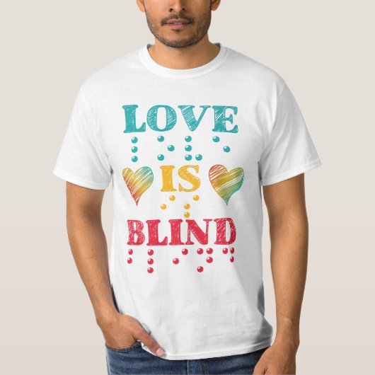 ラブイズブラインド点字ハート Tシャツ (正面)
