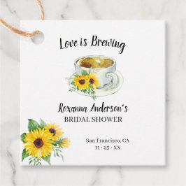 ラブイズブルーイングひまわり茶ブライダルシャワー フェイバータグ
