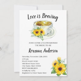 ラブイズブルーイングひまわり茶ブライダルシャワー 招待状