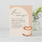 ラブイズブルーイングアーチコーヒーカフェブライダルシャワー 招待状 (スタンド正面)