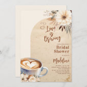 ラブイズブルーイングアーチコーヒーブライダルシャワー 招待状 (正面/裏面)