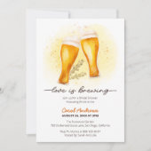 ラブイズブルーイングウォーターカラービールブライダルシャワー 招待状 (正面)