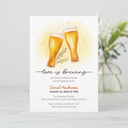 ラブイズブルーイングウォーターカラービールブライダルシャワー 招待状 (スタンド正面)