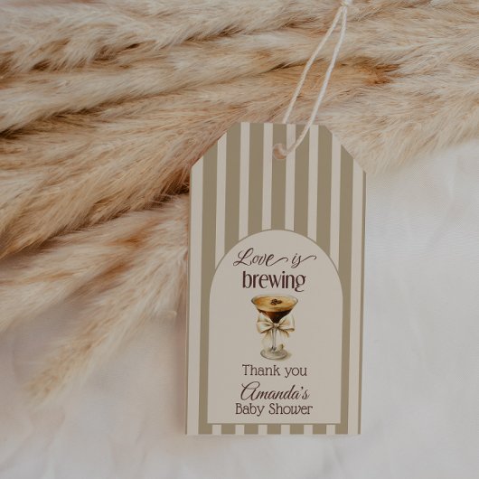 ラブイズブルーイングエスプレッソマルティニボウブライダルシャワー ギフトタグ