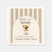 ラブイズブルーイングエスプレッソマルティニボウブライダルシャワー スタンダードカクテルナプキン (正面)