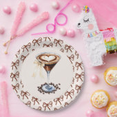 ラブイズブルーイングエスプレッソマルティニボウブライダル ペーパープレート (パーティー)