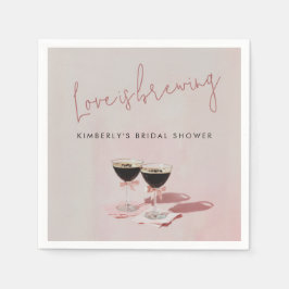 ラブイズブルーイングエスプレッソマルティーニブライダルシャワー昼寝 スタンダードカクテルナプキン
