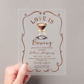 ラブイズブルーイングエスプレッソマルティーニブライダルシャワー アクリル招待状 (インサイチュ (ポータブル))