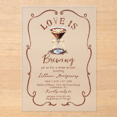 ラブイズブルーイングエスプレッソマルティーニブライダルシャワー アクリル招待状 (正面)