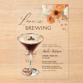 ラブイズブルーイングエスプレッソマルティーニブライダルシャワー アクリル招待状 (正面)