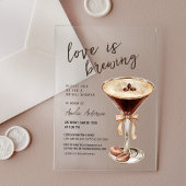 ラブイズブルーイングエスプレッソマルティーニブライダルシャワー アクリル招待状