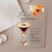 ラブイズブルーイングエスプレッソマルティーニブライダルシャワー アクリル招待状