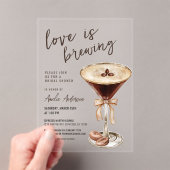 ラブイズブルーイングエスプレッソマルティーニブライダルシャワー アクリル招待状 (インサイチュ (ポータブル))