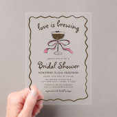 ラブイズブルーイングエスプレッソマルティーニブライダルシャワー アクリル招待状 (インサイチュ (ポータブル))