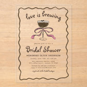 ラブイズブルーイングエスプレッソマルティーニブライダルシャワー アクリル招待状 (正面)