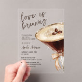 ラブイズブルーイングエスプレッソマルティーニブライダルシャワー アクリル招待状 (インサイチュ (ポータブル))