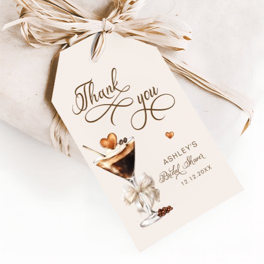 ラブイズブルーイングエスプレッソマルティーニブライダルシャワー ギフトタグ