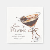 ラブイズブルーイングエスプレッソマルティーニブライダルシャワー スタンダードカクテルナプキン (正面)