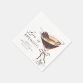 ラブイズブルーイングエスプレッソマルティーニブライダルシャワー スタンダードカクテルナプキン (角)