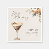 ラブイズブルーイングエスプレッソマルティーニブライダルシャワー スタンダードカクテルナプキン (正面)