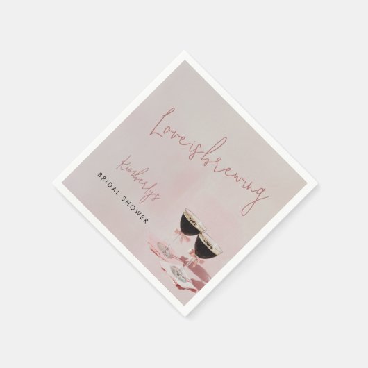 ラブイズブルーイングエスプレッソマルティーニブライダルシャワー スタンダードカクテルナプキン (角)
