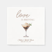 ラブイズブルーイングエスプレッソマルティーニブライダルシャワー スタンダードカクテルナプキン (正面)