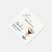 ラブイズブルーイングエスプレッソマルティーニブライダルシャワー スタンダードカクテルナプキン (角)