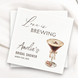 ラブイズブルーイングエスプレッソマルティーニブライダルシャワー スタンダードカクテルナプキン