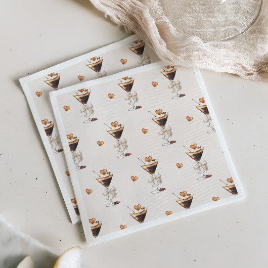 ラブイズブルーイングエスプレッソマルティーニブライダルシャワー スタンダードカクテルナプキン