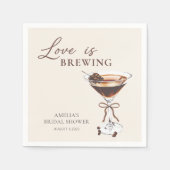 ラブイズブルーイングエスプレッソマルティーニブライダルシャワー スタンダードカクテルナプキン (正面)