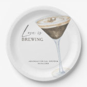 ラブイズブルーイングエスプレッソマルティーニブライダルシャワー ペーパープレート (正面)
