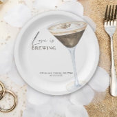 ラブイズブルーイングエスプレッソマルティーニブライダルシャワー ペーパープレート