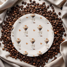 ラブイズブルーイングエスプレッソマルティーニブライダルシャワー ペーパープレート