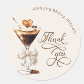 ラブイズブルーイングエスプレッソマルティーニブライダルシャワー ラウンドシール (正面)