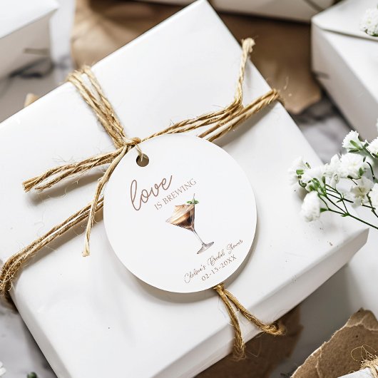 ラブイズブルーイングエスプレッソマルティーニブライダルシャワー ラウンドシール